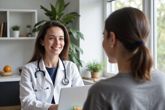 Εικόνα διατροφολόγου που συμβουλεύει online